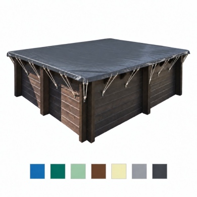 Bâche d'hiver 6.26 x 3.01 m, coul. carbone, pour piscine BAS7307