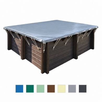 Bâche d'hiver 7.16 x 3.91 m, coul. gris, pour piscine BAS7308