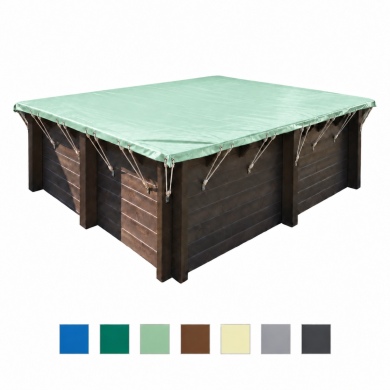 Bâche d'hiver 10.36 x 5.36 m, coul. amande, pour piscine BAS7310