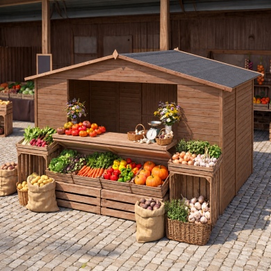 Kiosque/ stand de marché/ de vente 5.72 m2 - 3.11x1.84 m - 19 mm - Traité 2