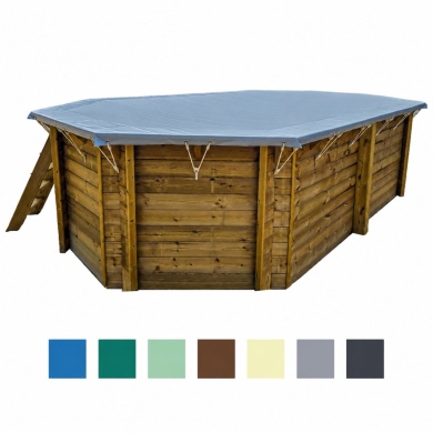 Bâche d'hiver 3.41 x 3.41 m, coul. gris, pour piscine BAS7301
